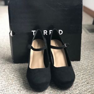 Torrid Black Suede Ankle Strap Wedges